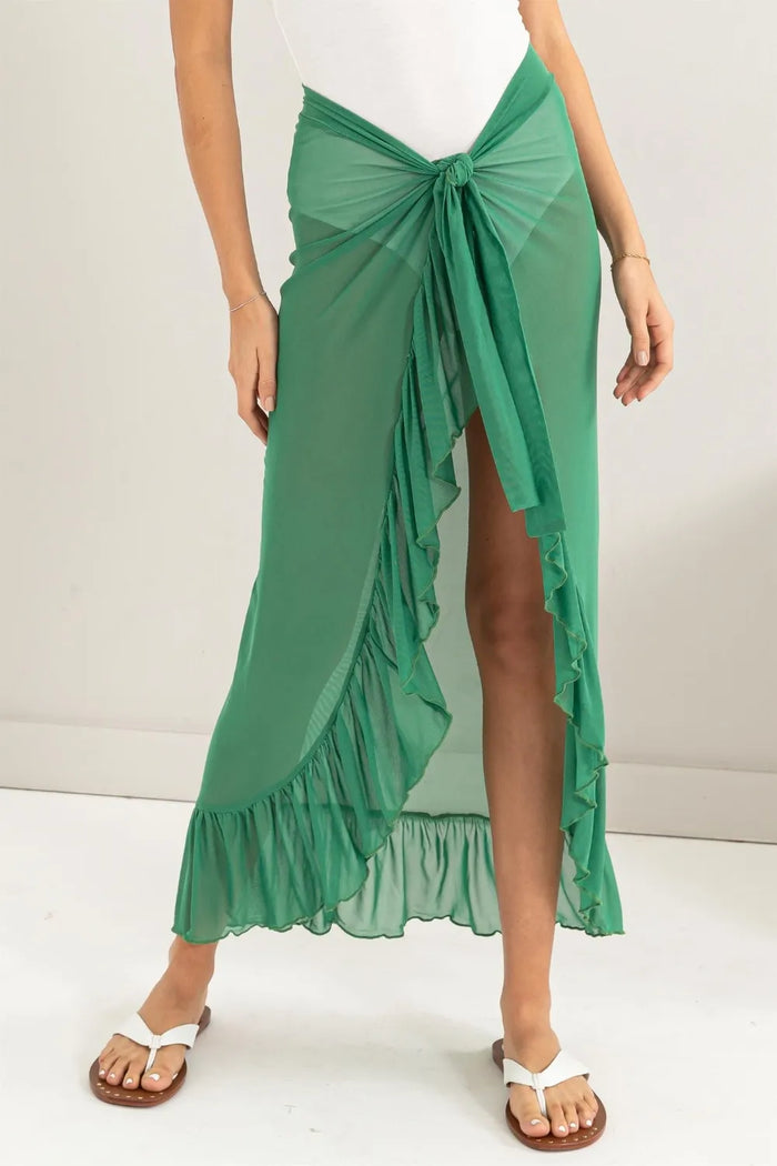 Diana Ruffle Trim Cover Up Sarong Skirt