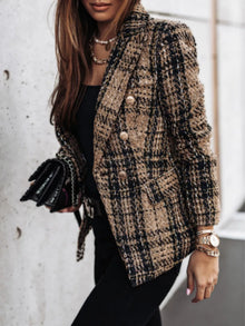 Athena Plaid Tweed Double-Breasted Blazer — thumbnail 4
