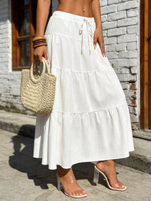 Isis Tiered Maxi Skirt with Drawstring Waist — thumbnail 1