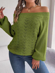Gaia Openwork Off-Shoulder Sweater — thumbnail 2
