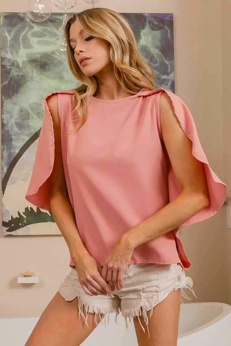 Hathor Woven Top With Fold Over Back Detail — view 2