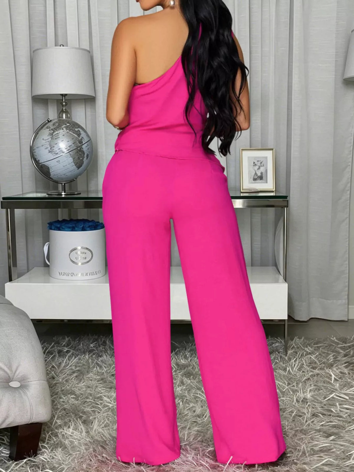 Maat One-Shoulder Top and Wide-Leg Pants Set — view 8