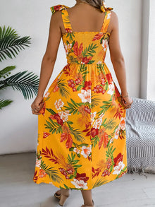 Persephone Smocked Floral Tie Shoulder Midi Dress — thumbnail 8