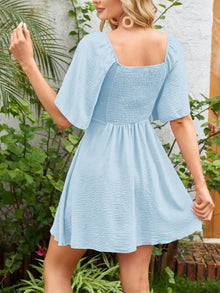 Aurora Smocked Back Knotted Flutter Sleeve Dress — thumbnail 25