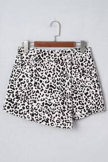 Freya Leopard Print Button Overlap Denim Shorts — thumbnail 2