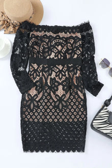 Morrigan Off-Shoulder Long Sleeve Lace Dress — thumbnail 4