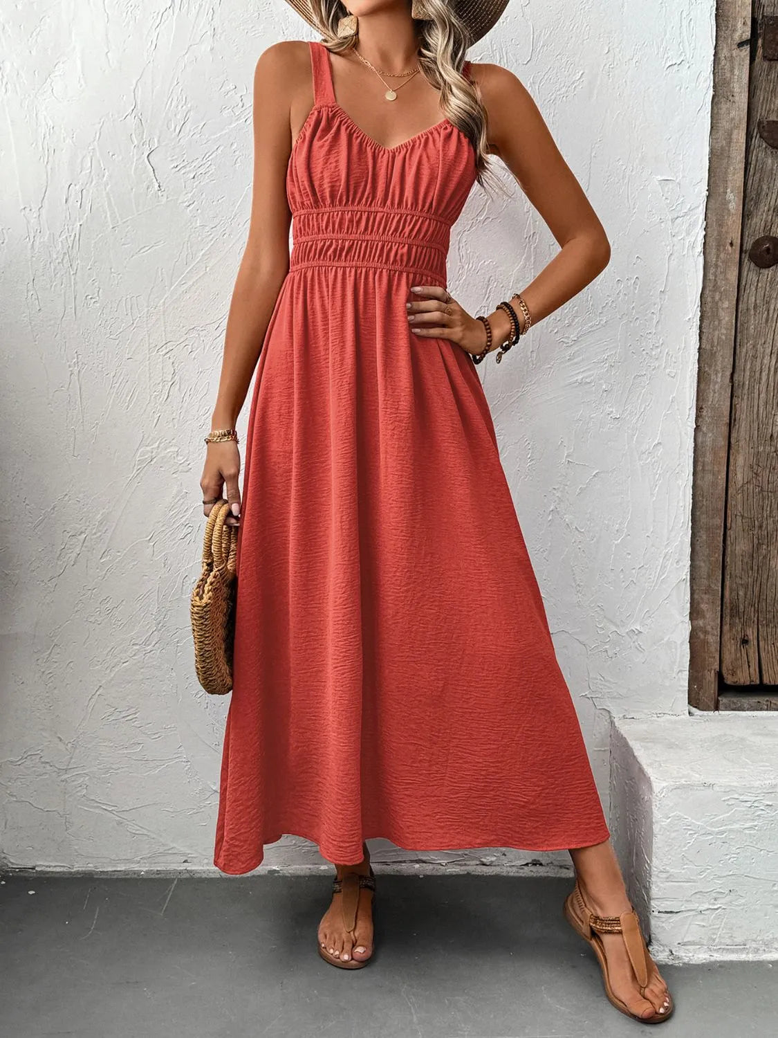 Pele V-Neck Wide Strap Midi Cami Dress — view 3