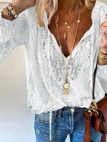Morrigan Lace Tie-Neck Blouse — thumbnail 2