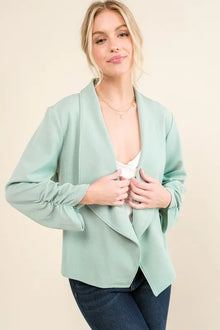 Juno Stretch Non-Wrinkled Basic Open-Front Blazer — thumbnail 7