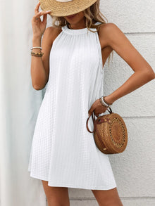 Ishtar Textured Grecian Neck Mini Dress — thumbnail 25