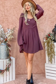Aphrodite Back Lace Button Down Detail Bell Sleeve Dress — thumbnail 8
