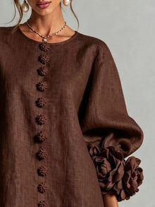 Olwen 3D Floral 3/4 Sleeve Mini Dress — thumbnail 16