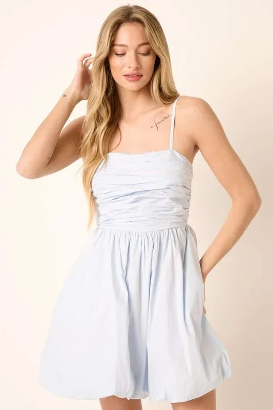 Rhiannon Ruched Detail Bubble Hem Mini Dress — view 3