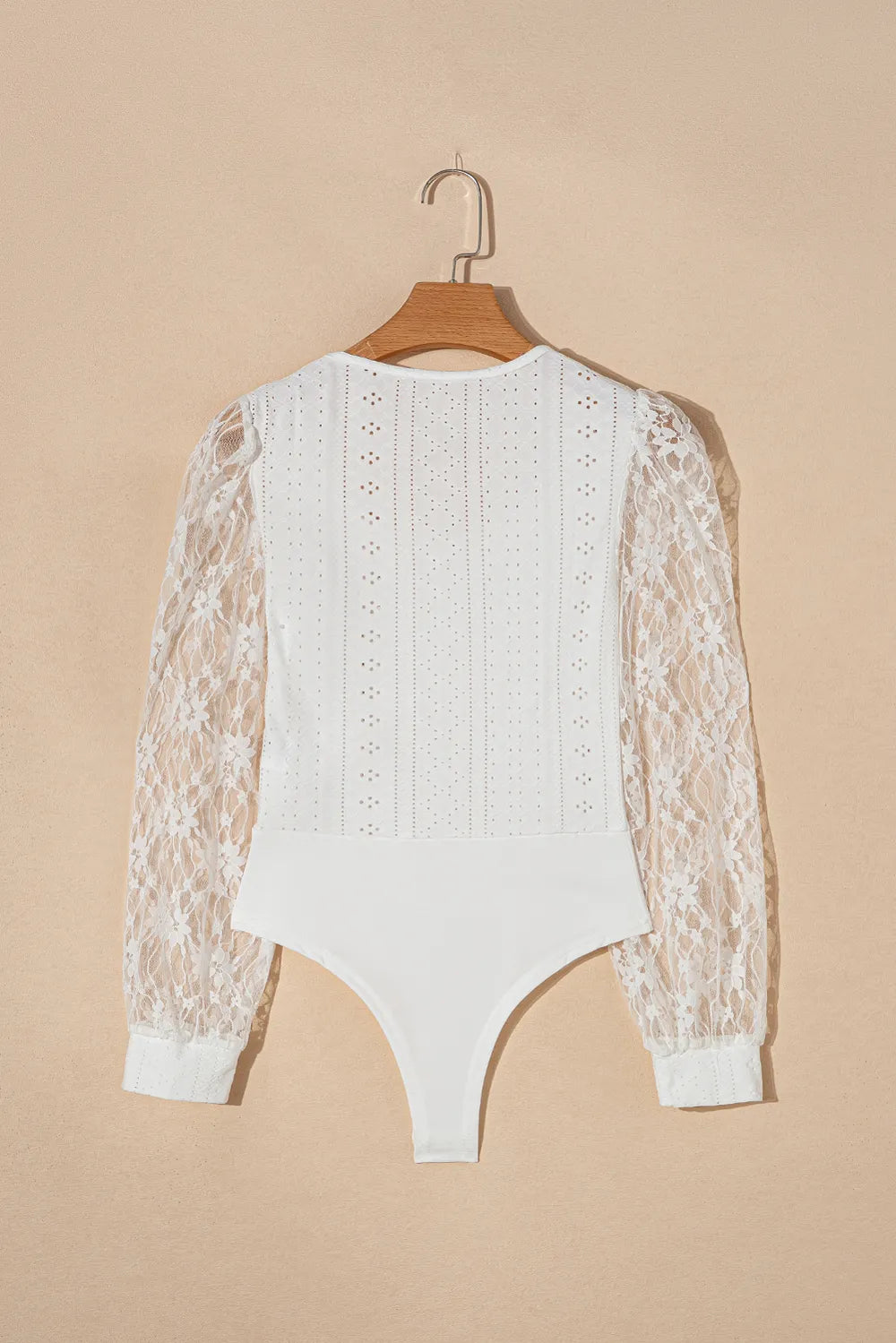 Brigid Eyelet Lace Long Sleeve Bodysuit — view 9