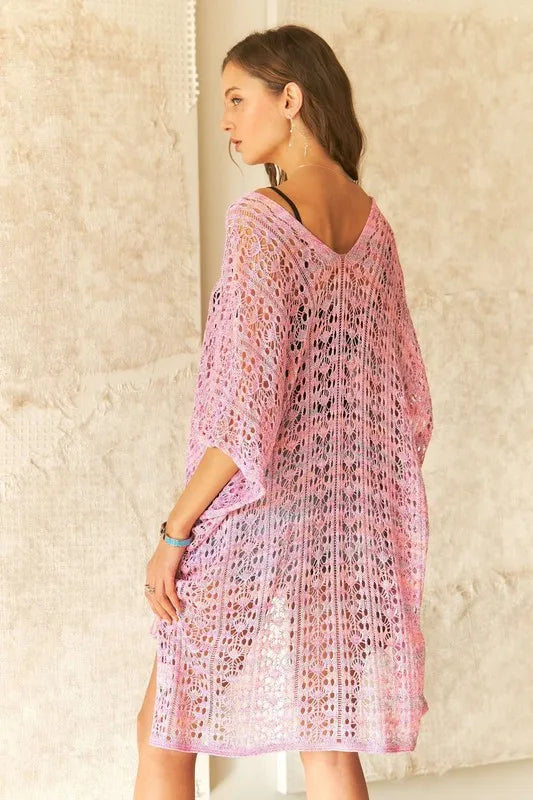 Freya Crochet Cover Up Tunic Top — view 3