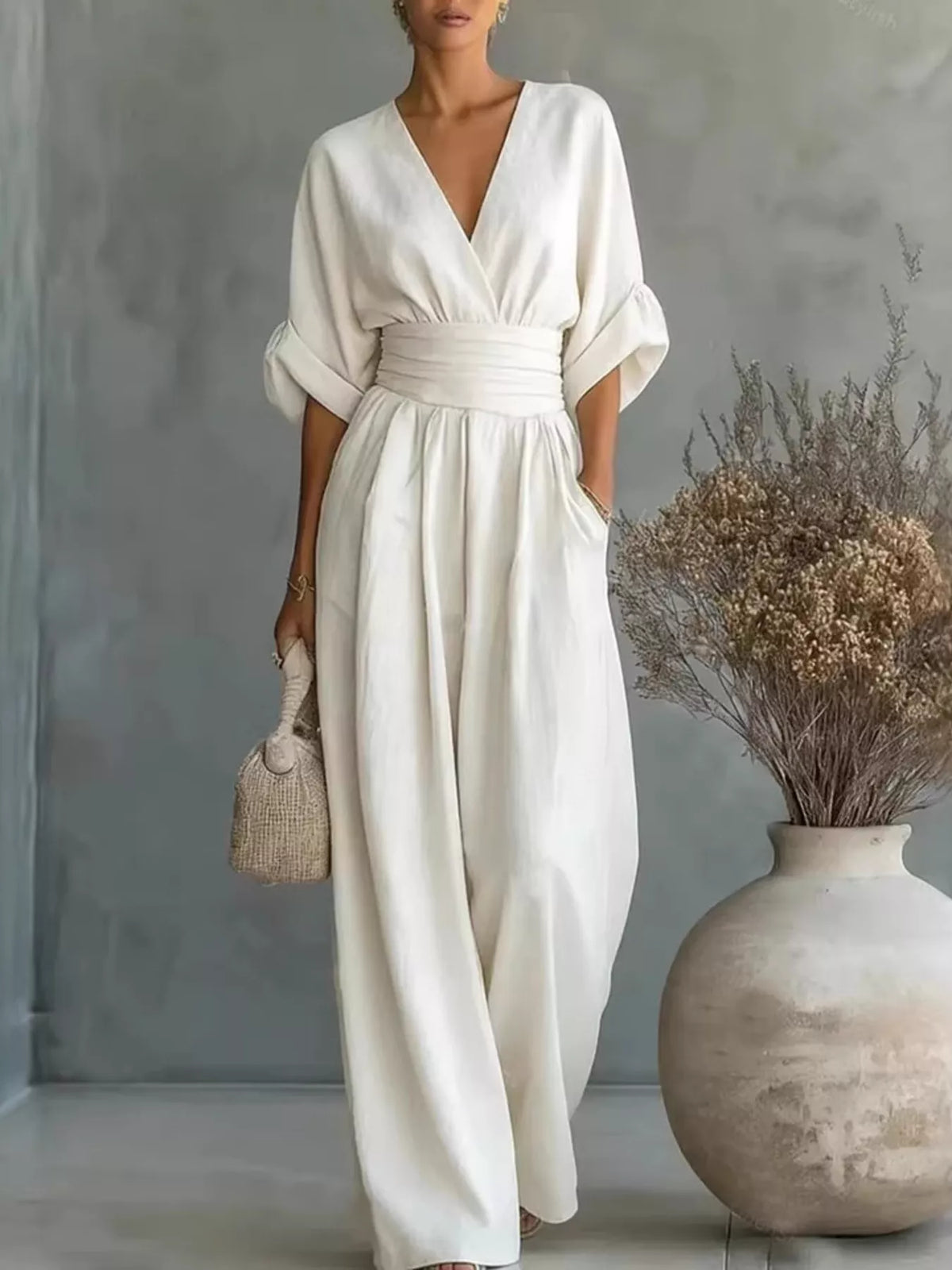 Hera Half Sleeve Wide Leg Jumpsuit — view 4