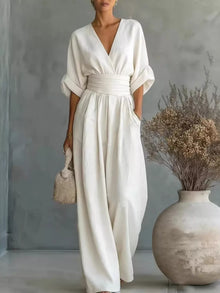 Hera Half Sleeve Wide Leg Jumpsuit — thumbnail 4