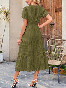Sekhmet Tiered Notched Short Sleeve Dress — thumbnail 24