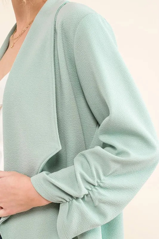 Juno Stretch Non-Wrinkled Basic Open-Front Blazer — view 9