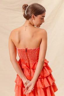 Pele Strapless Ruffle Layered Game Day Cheer Up Dress — thumbnail 3