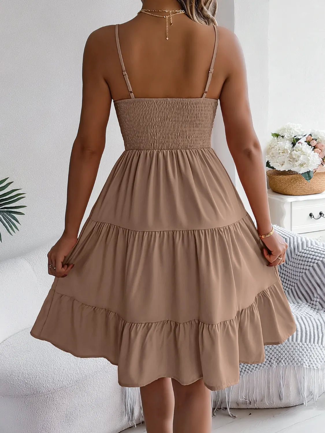 Aphrodite Smocked Back Tiered Cami Dress — view 15
