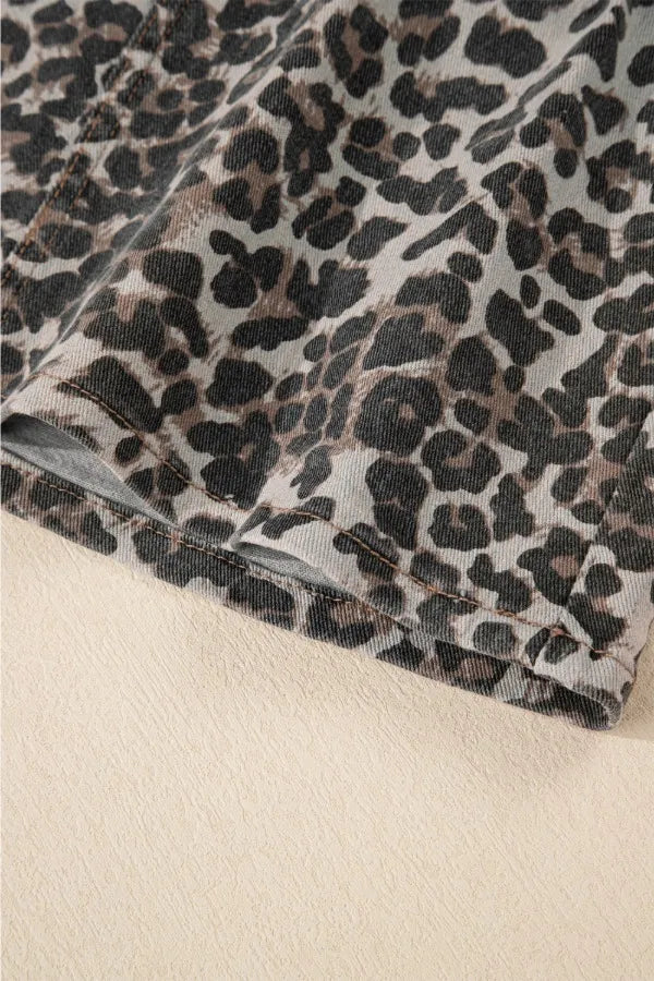 Freya Leopard Denim Mini Skirt — view 7