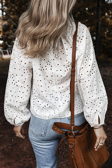 Brigid Eyelet V-Neck Long Sleeve Blouse — thumbnail 5