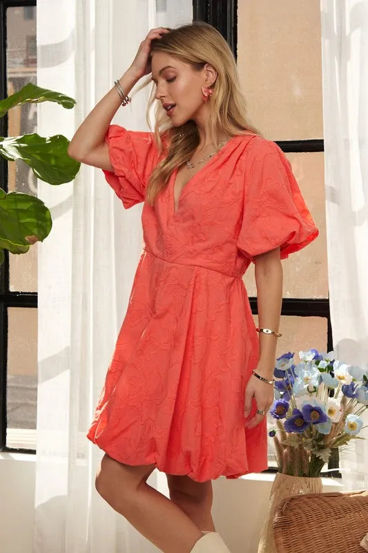 Persephone Puff Sleeve Floral Dress — view 2