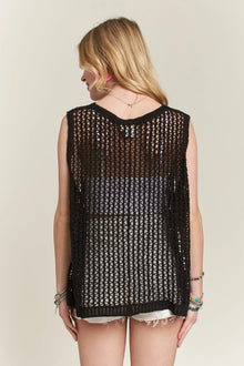 Nyx Button Down Crochet Vest Top — thumbnail 4