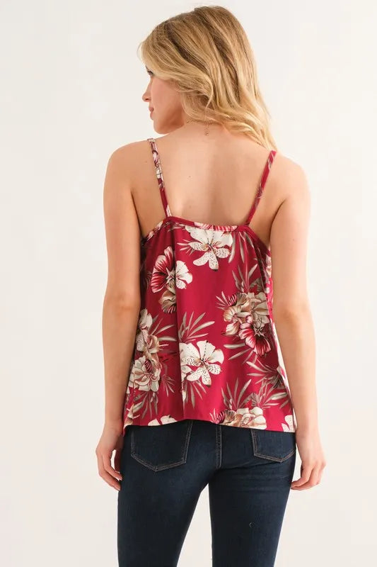 Rhea Floral Printed Casual Tank Top styled in the studio