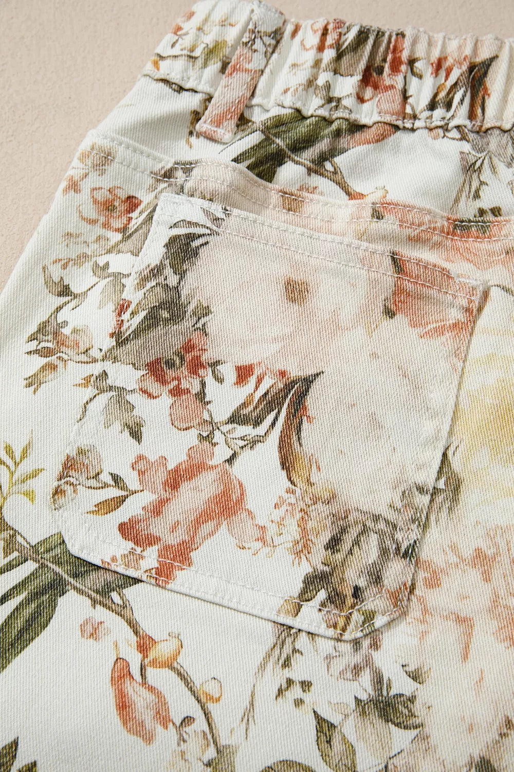 Demeter Vintage Style Floral Print High Waist Wide Leg Jeans — view 9