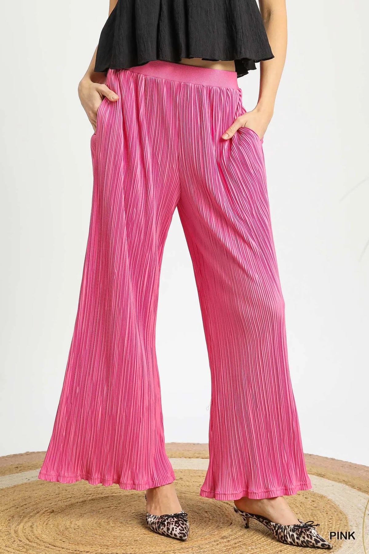 Maat Umgee Wide Leg Textured Pants — view 4