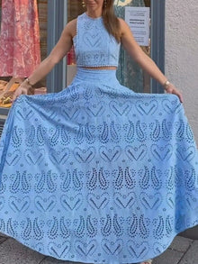 Aphrodite Eyelet Lace Top and Maxi Skirt Set — thumbnail 5