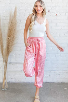 Lakshmi Satin Leopard Print Joggers — thumbnail 4
