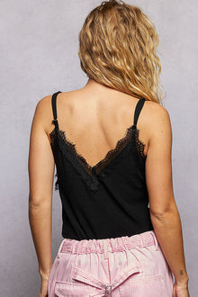 Gaia Lace Detail V-Neck Ribbed Cami — thumbnail 4