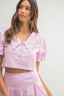 Aurora Puff Sleeve Button Down Top and Bubble Skirt Set — thumbnail 8