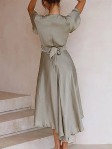 Pele High-Low Plunge Flutter Sleeve Dress — thumbnail 6
