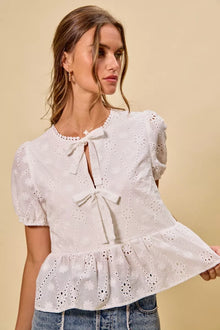 Brigid Eyelet Front Tie Blouse — thumbnail 15