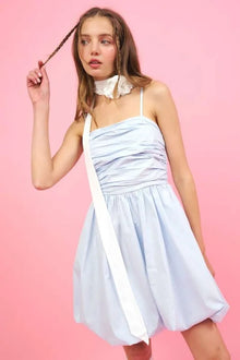 Rhiannon Ruched Detail Bubble Hem Mini Dress — thumbnail 1