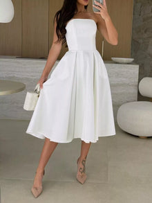 Eos Strapless Ruched A-Line Midi Dress — thumbnail 14