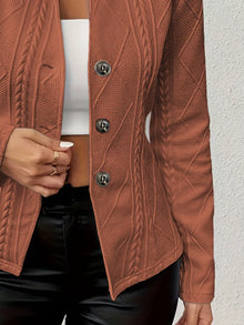 Athena Textured Knit Button-Front Blazer — thumbnail 12