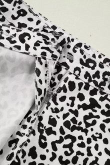 Freya Leopard Print Button Overlap Denim Shorts — thumbnail 5