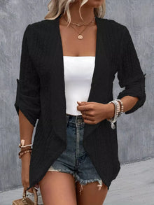 Brigid Eyelet Roll-Tab Sleeve Cardigan — thumbnail 19