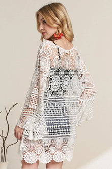 Freya Front Lace Up Crochet Cover Up — thumbnail 3
