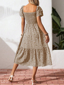 Persephone Floral Print Smocked Ruffle Sleeves Dress — thumbnail 18