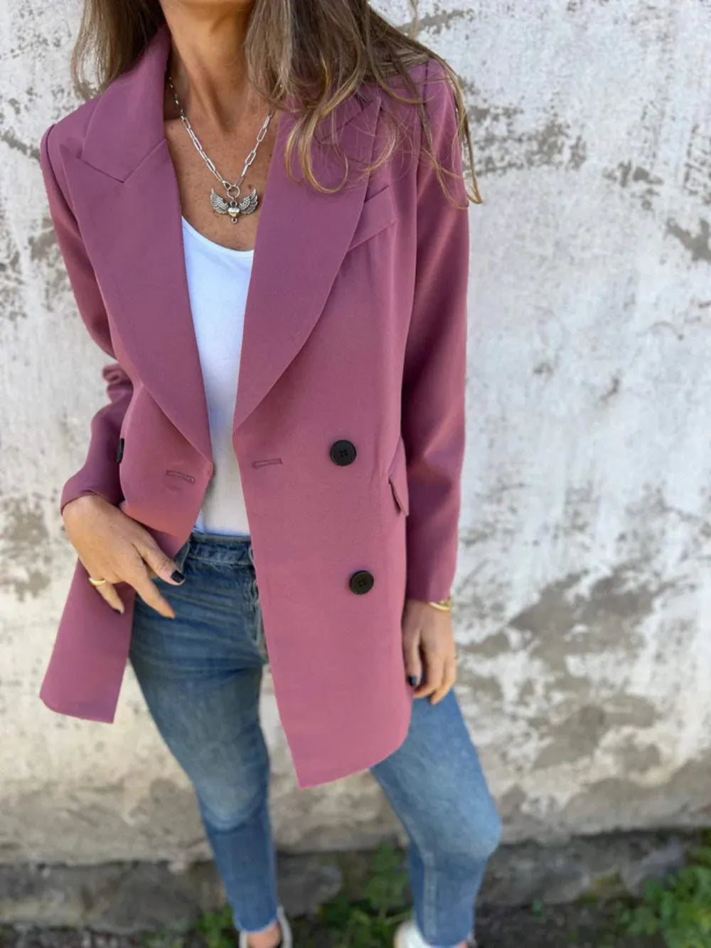 Athena Collared Neck Long Sleeve Blazer — view 12