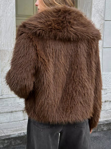 Durga Open Front Faux Fur Cropped Jacket — thumbnail 4