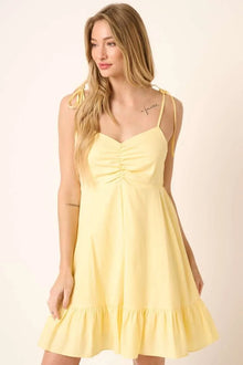 Eos Ruched Tie Mini Dress — thumbnail 1