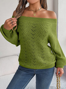 Gaia Openwork Off-Shoulder Sweater — thumbnail 5