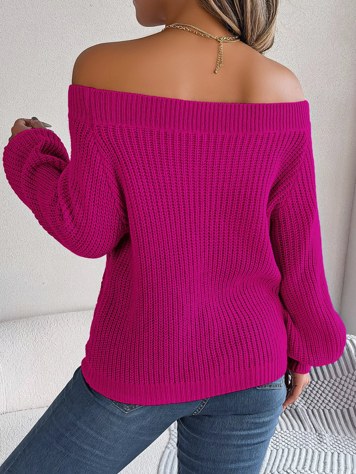 Gaia Openwork Off-Shoulder Sweater — view 30